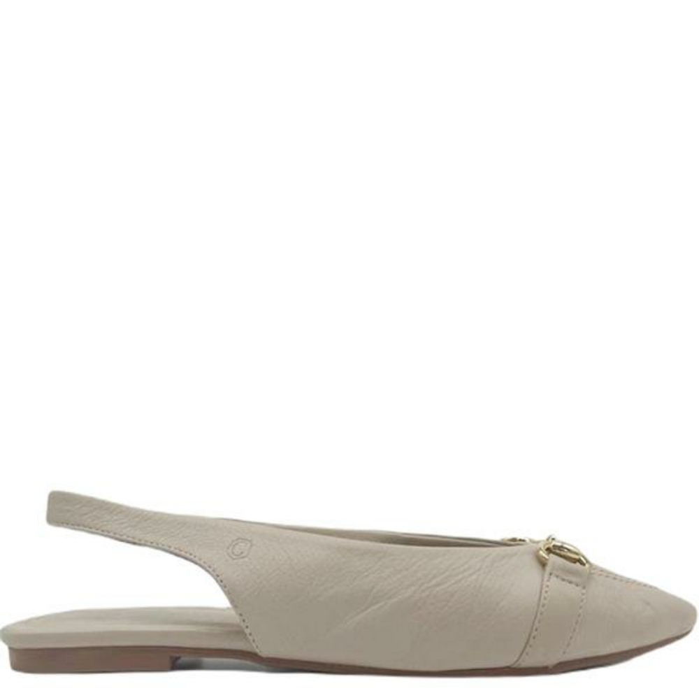 Carmela Women's Chic Beige Pointed Toe Slingback Flat Leather Loafers. NWT - Picture 2 of 14